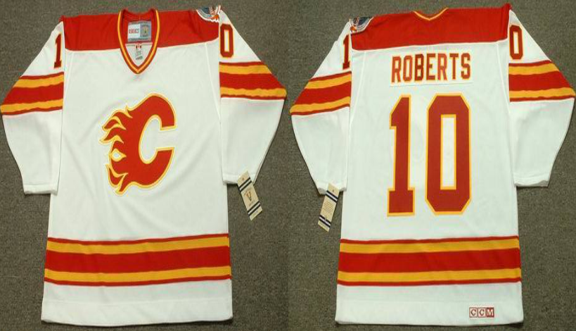 2019 Men Calgary Flames #10 Roberts white CCM NHL jerseys